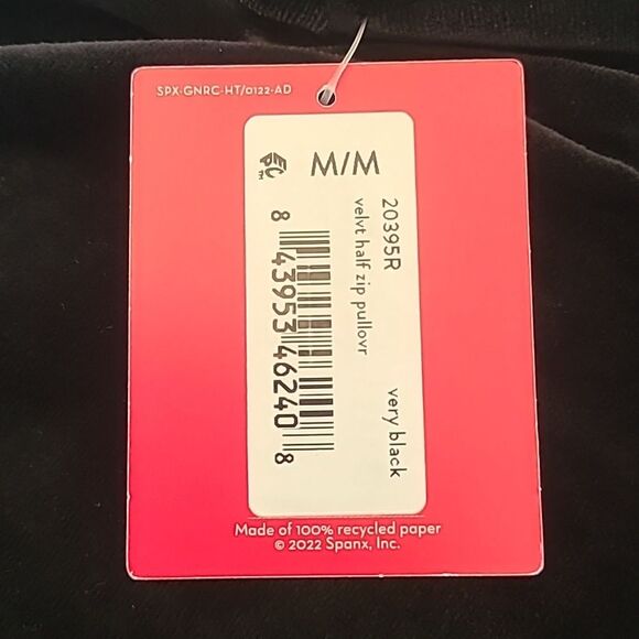 SPANX Velvet Half Zip Very Black Size M - Picture 9 of 13
